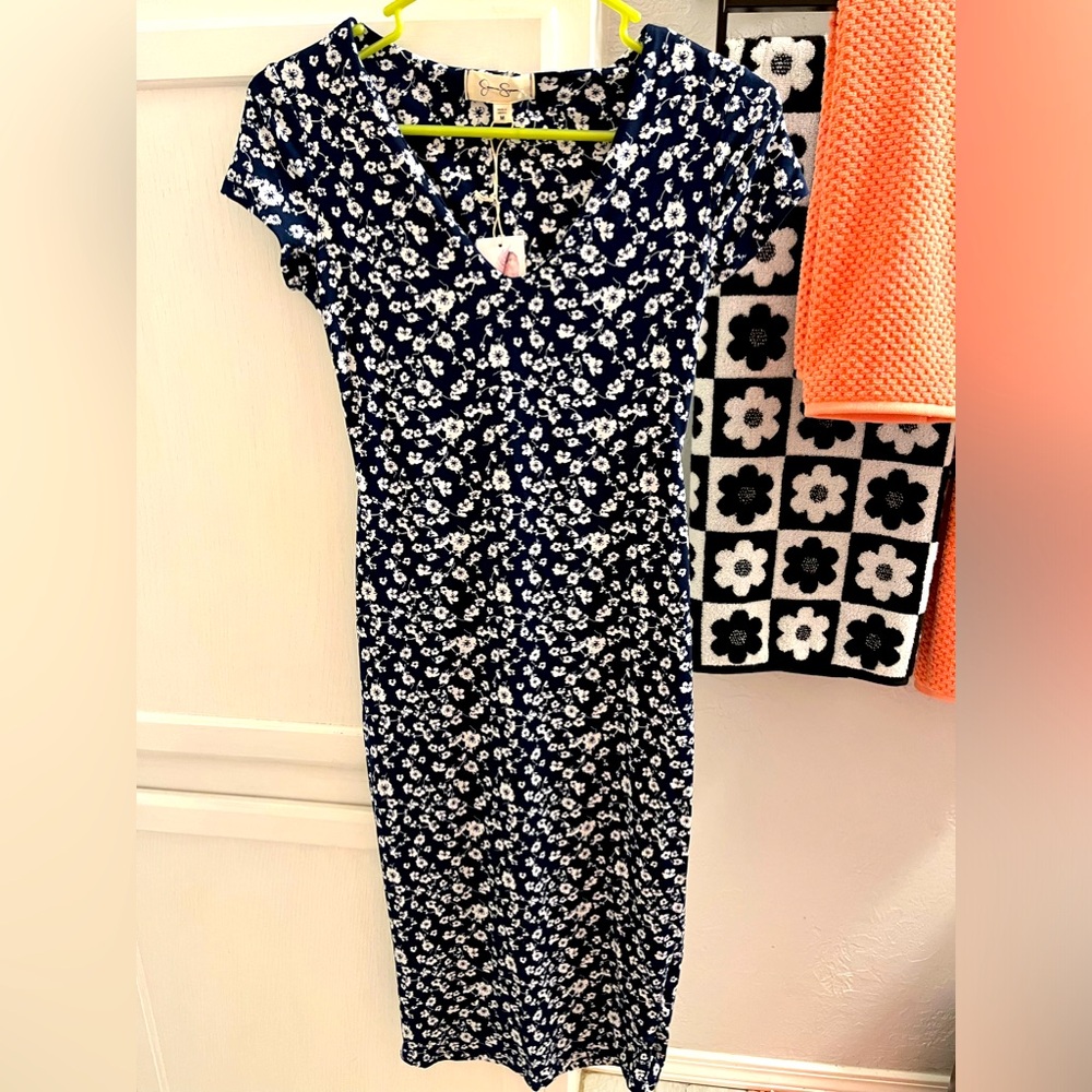 NEW Jessica Simpson Floral Print Midi Dress, Size Medium